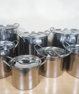 Набор посуды с нержавейки. 7 кастрюль. Кухонная утварь. Кастрюля.