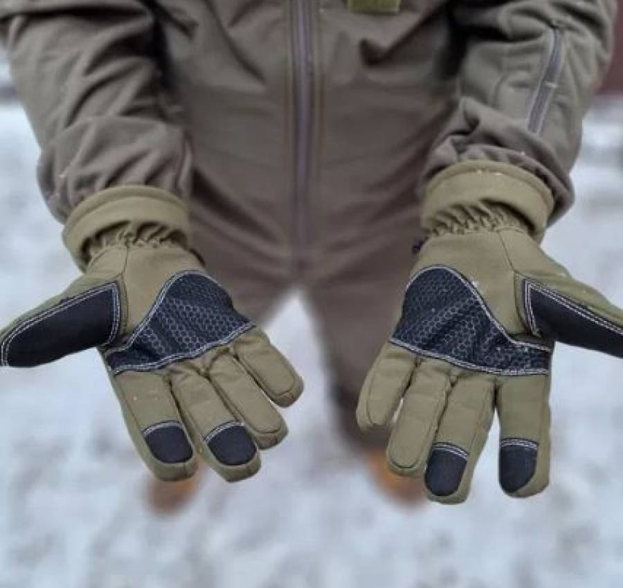 Розпродаж! Тактичні зимові перчатки рукавиці Софтшелл Soft Shell Олива 4